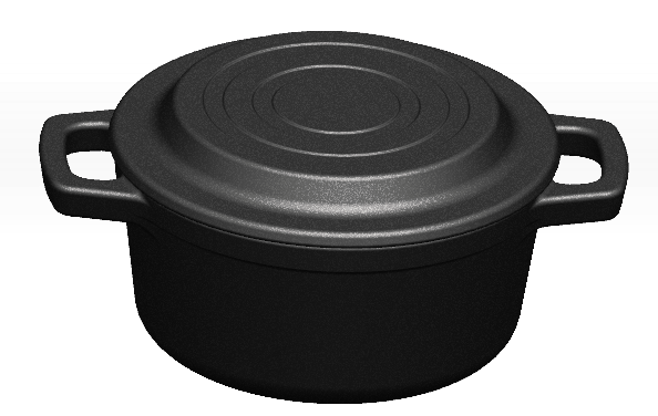 Mini casserole noire en fonte de 0,2 L pour le camping
