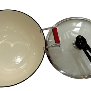 Poêle à frire chinoise en fonte classique de 11 pouces avec poignée en silicone amovible