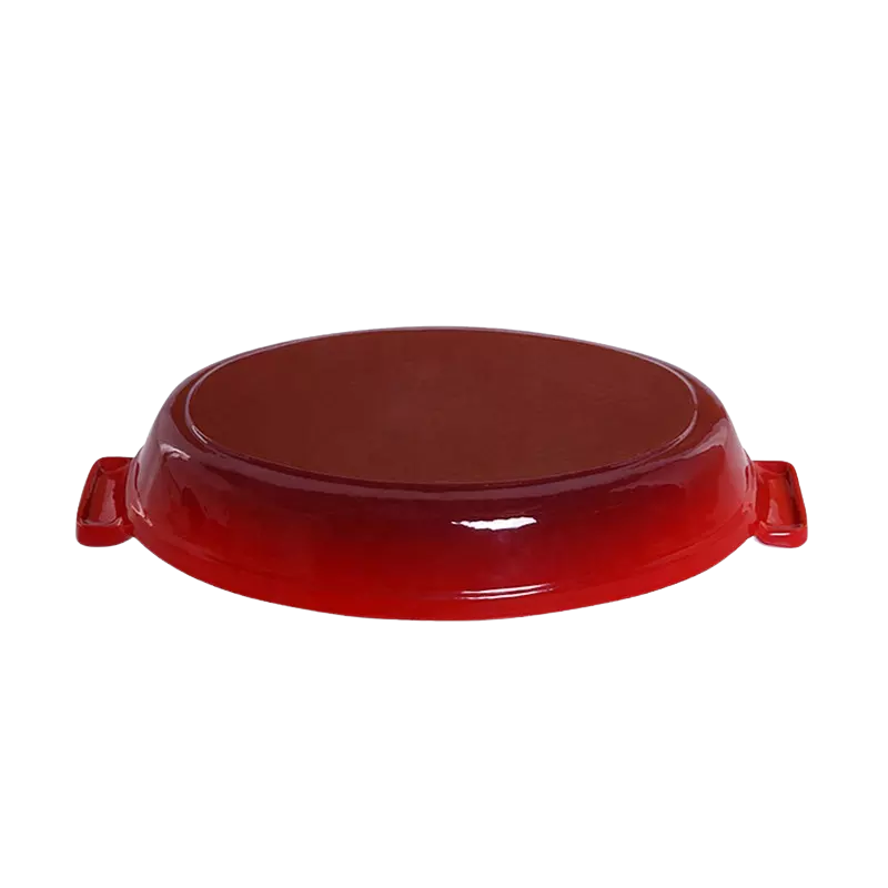 Plat à rôtir ovale en fonte émaillée rouge 26 cm